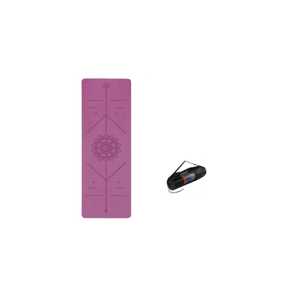 Protiskluzová podložka na jógu Senoya, 183 x 62 x 6 mm, fialová