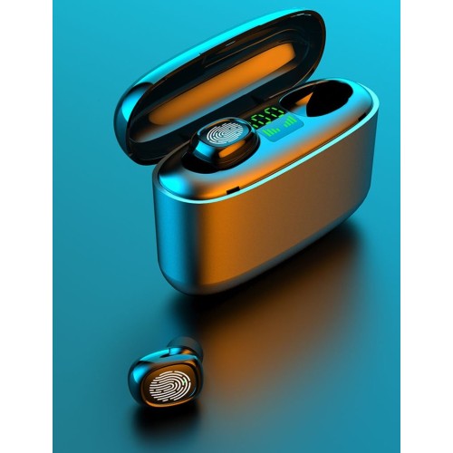 Bezdrátová sluchátka s nabíjecím pouzdrem TWS G5S, černá