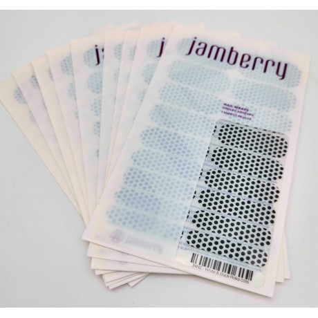 Nehtový wrap Jamberry 34N2 - White&Black Polka 0316, 10ks