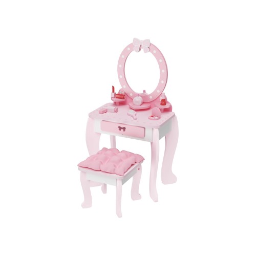 Dětský dřevěný toaletní stolek Playtive, bílorůžová