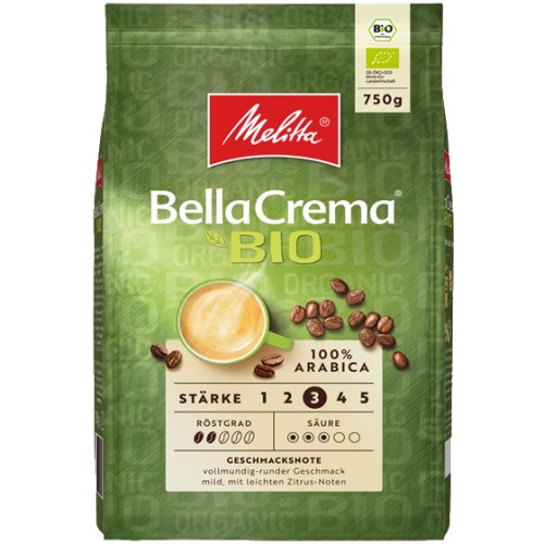 Zrnková káva Melitta Bella Crema Bio, 750 g