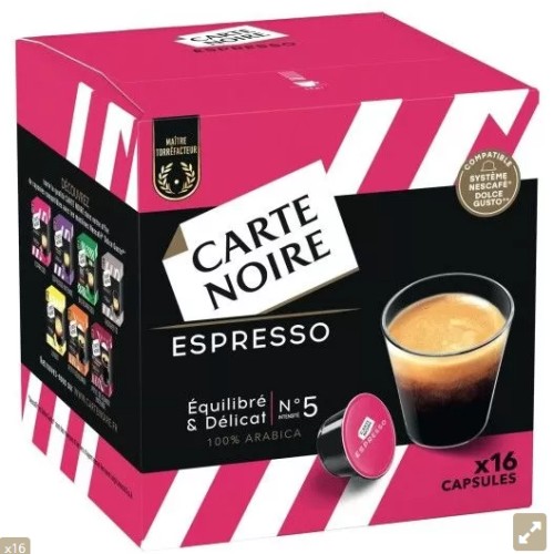 Kávové kapsle Carte Noire Espresso kompatibilní k Dolce Gusto, 16kapslí