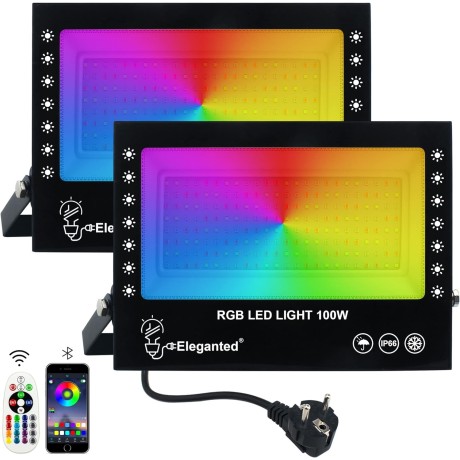 SMART RGB LED svítidla Eleganted CHX-FL-A-100W, 100W, IP66, 2ks