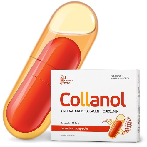 Doplněk stravy Collanol Undenatured Collagen + Curcumin, 20 kapslí