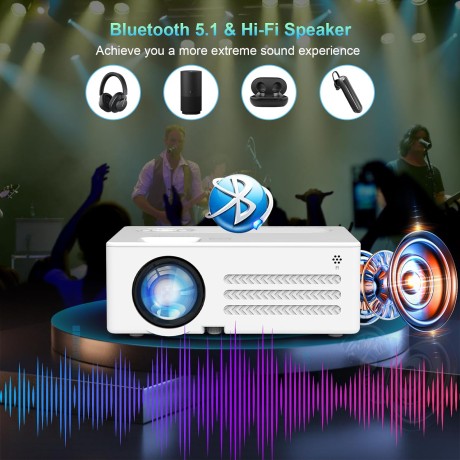Bluetooth projektor s dálkovým ovladačem Akatuo XR21,5G,1080P Full HD