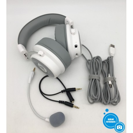 Herní sluchátka s mikrofonem Eksa E900 Pro, bílá