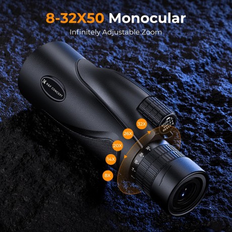 Monokulární dalekohled K&F Concept 8-32X50, 17,2 x 7,3 x 14,9 cm