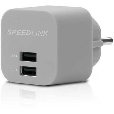 USB nabíjecí adaptér se 2 výstupy SpeedLink Turax SL-7091, šedá