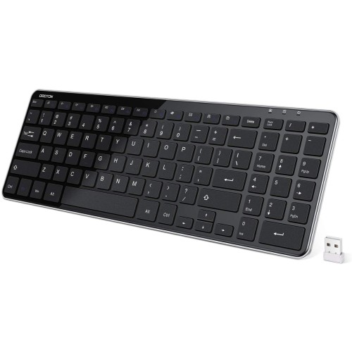 Bezdrátová klávesnice Omotion WK002, černo-stříbrná