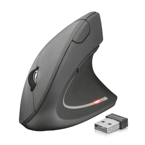 Bezdrátová ergonomická myš, 3V, černá